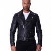 Black Perfecto Lamb Belted Leather Biker Jacket