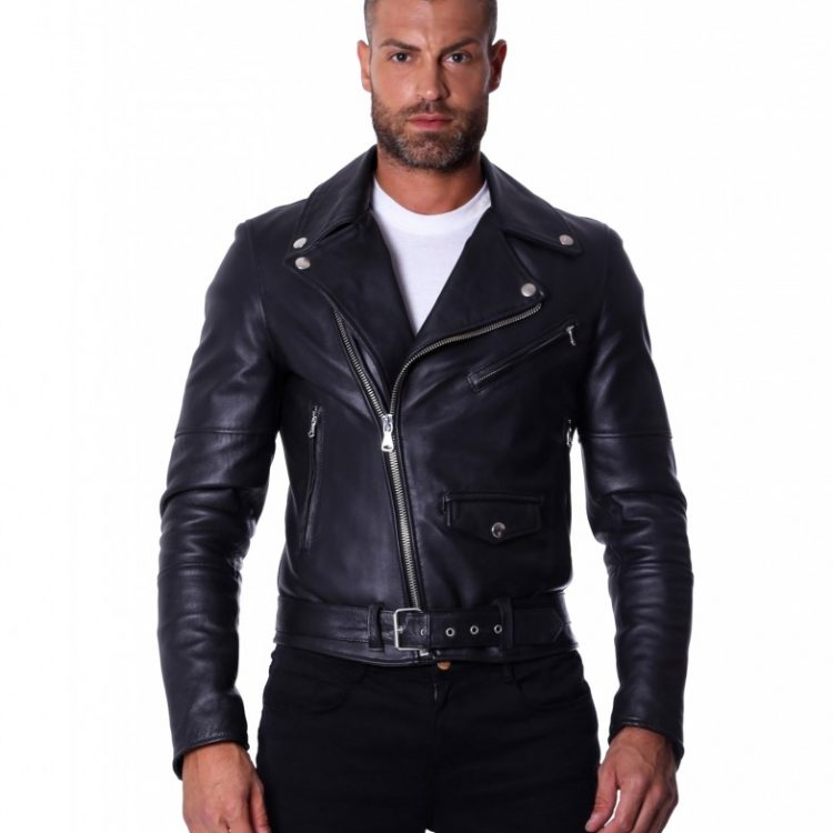 Black Perfecto Lamb Belted Leather Biker Jacket