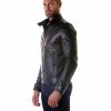 Black Quilted Lamb Leather Biker Jacket