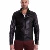 Black Perfored Lamb Leather Jacket