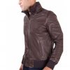 Brown Vintage Effect Lamb Leather Jacket