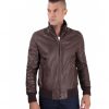 Brown Vintage Effect Lamb Leather Jacket
