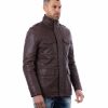 BROWN LAMB LEATHER JACKET FOUR POCKETS