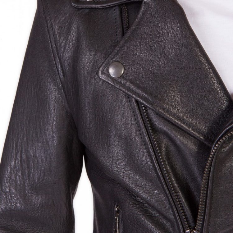 Black Perfecto Wizened Lamb Leather Biker Jacket