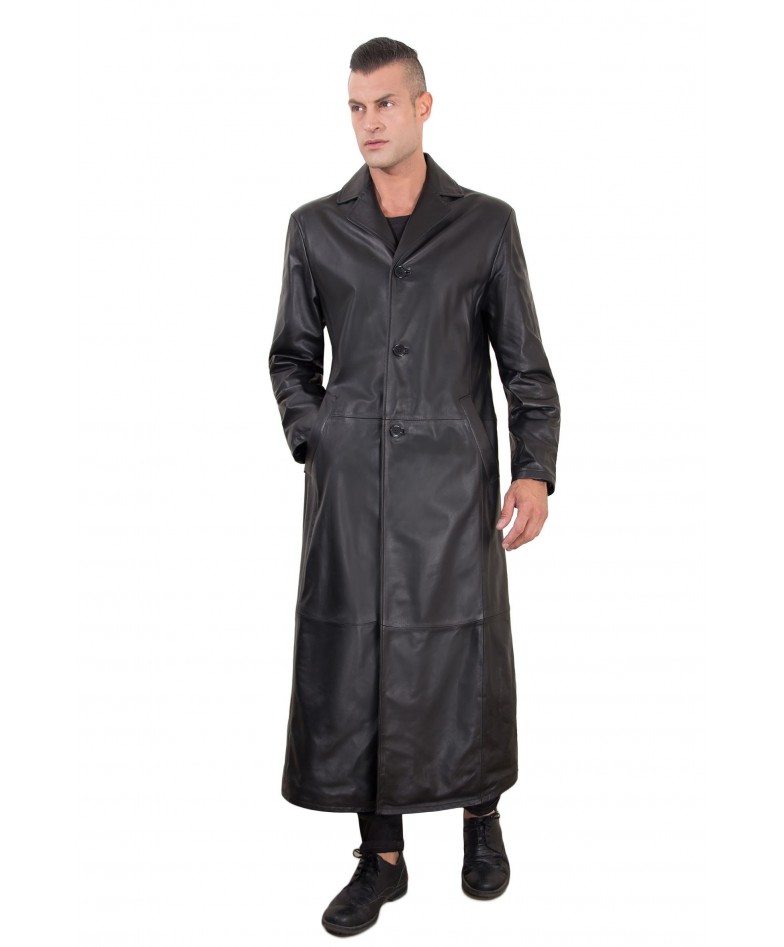 men-s-long-leather-coat-genuine-soft-leather-2-pockets-buttons-closing-black-color-2299-matrix