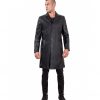 Black Lamb Leather Long Jacket