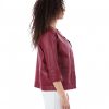 Red Color Nappa Lamb Leather Jacket Smooth Effect